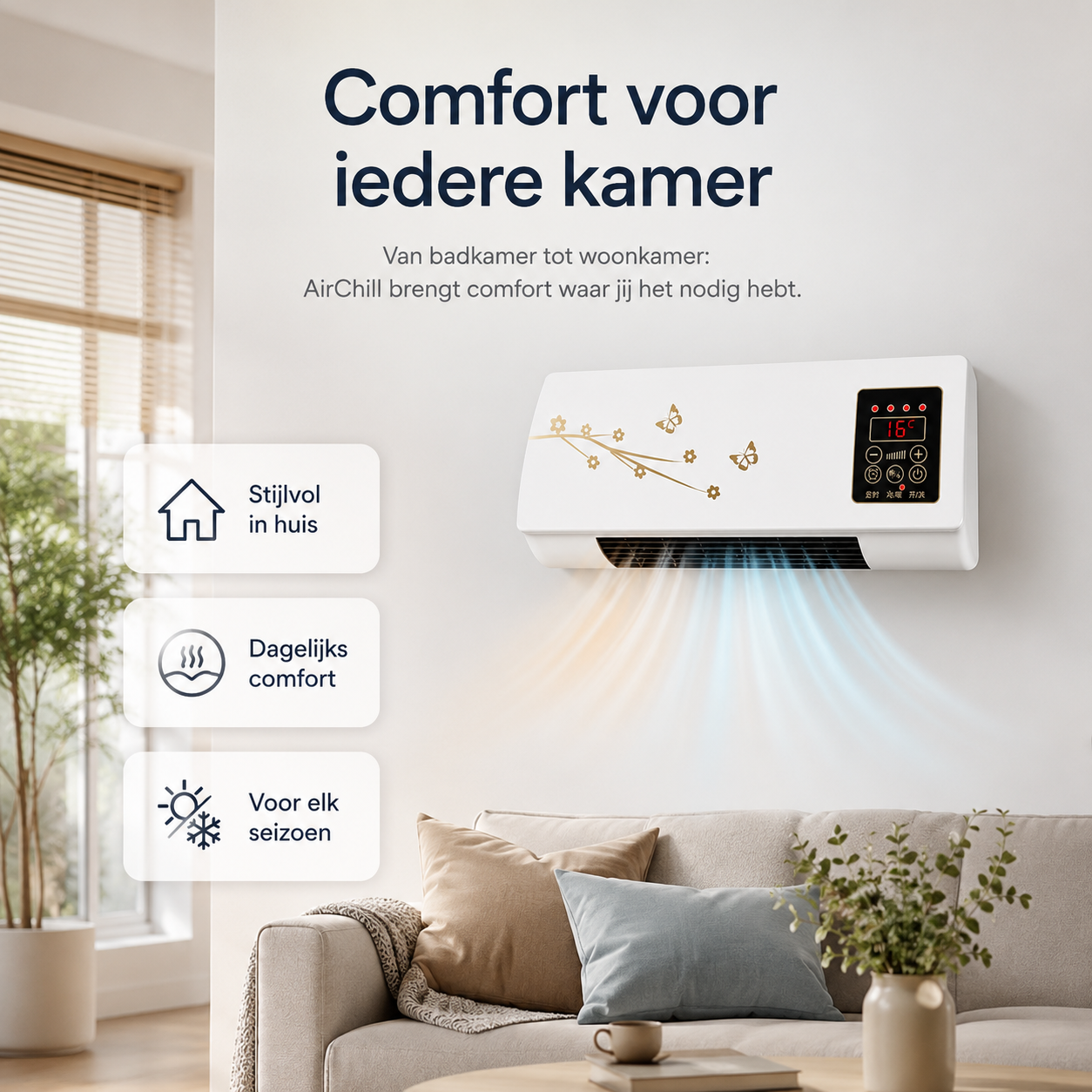 Draagbare 3-in-1 Luchtkoeler met Verdampingstechnologie – USB Ventilator Bevochtiger voor Bureau Nachtkastje | Sansoti