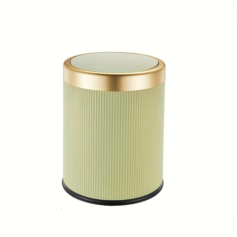 Luxe Prullenbak Ovaal Met Drukdeksel Dubbele Binnenemmer 23,5x27,5cm | Sansoti