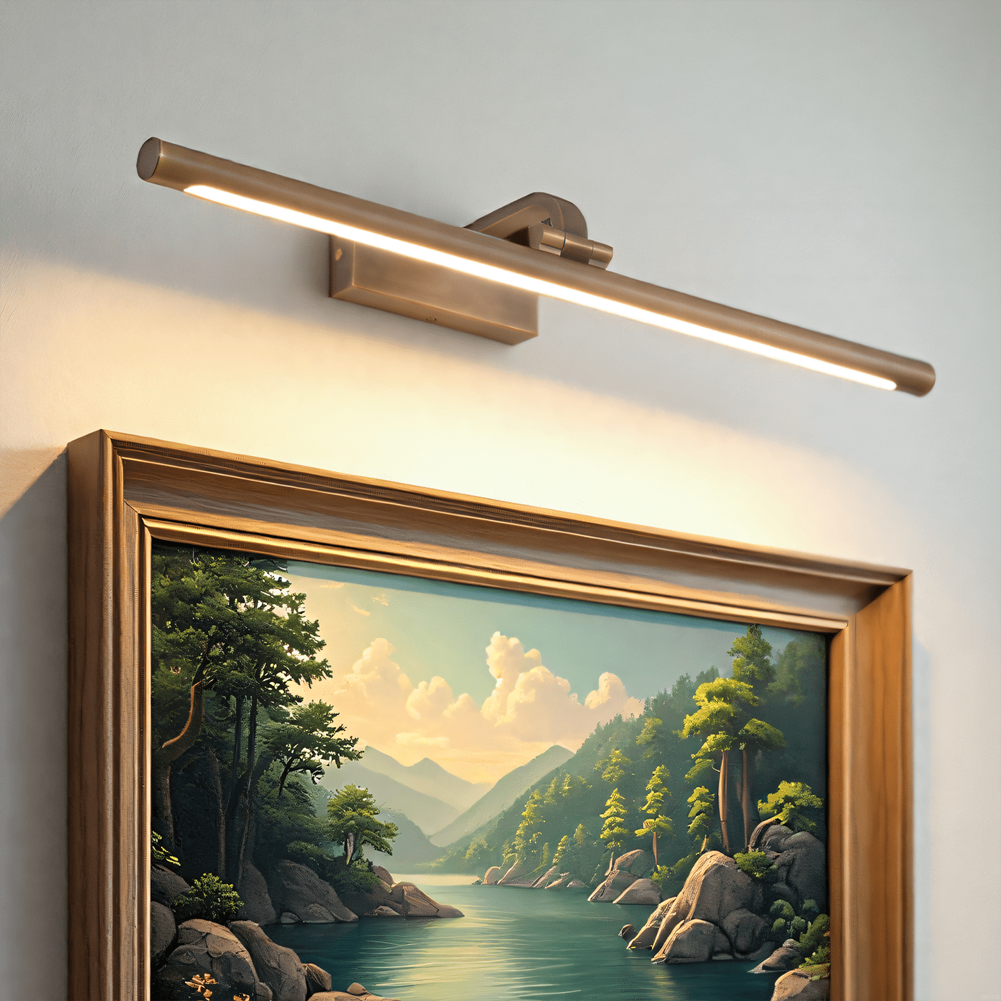Oplaadbare Schilderijverlichting Goud USB Draadloos Frame Lamp voor Kunst Foto's Muur | Sansoti