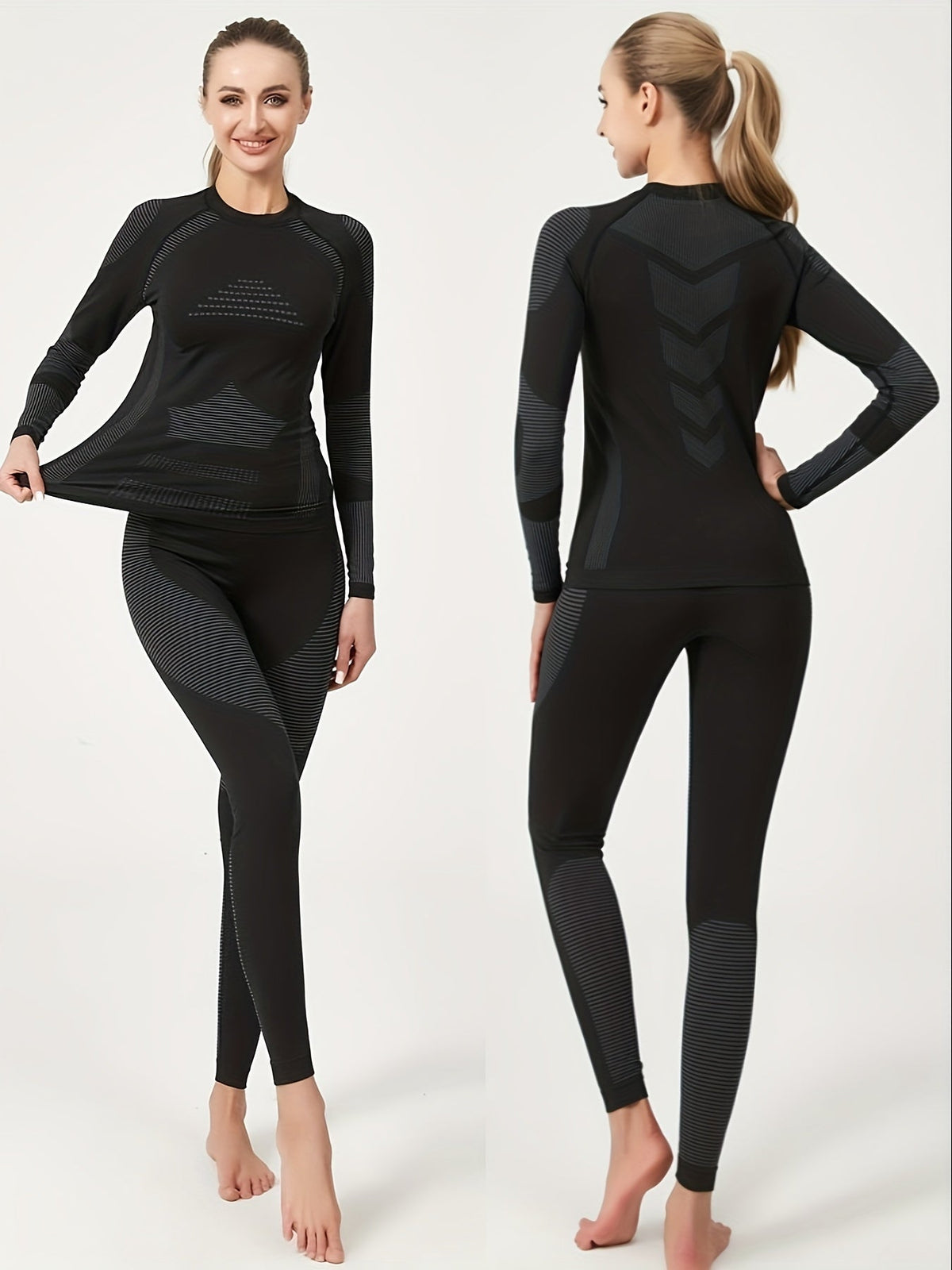 Thermische Basislaag Set voor Dames Ademend Ondergoed Winter Yoga Ski Wandelen Herfst Sportkleding Thermokleding | Sansoti