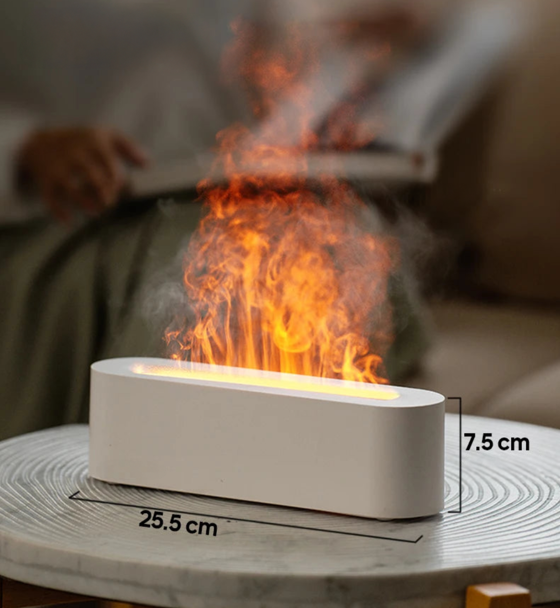 Aromatherapie Diffuser met Vlameffect - Luchtbevochtiger met Kalmerend Lichtspel - 150ml Geurverspreider voor Ontspanning en Sfeer | Sansoti