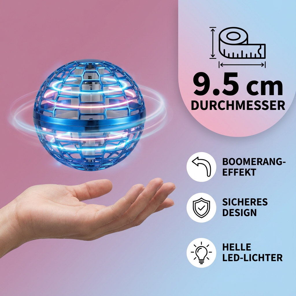 Zwevende Spelbal met LED-Verlichting – Vliegende Bal voor Binnen en Buiten | Sansoti