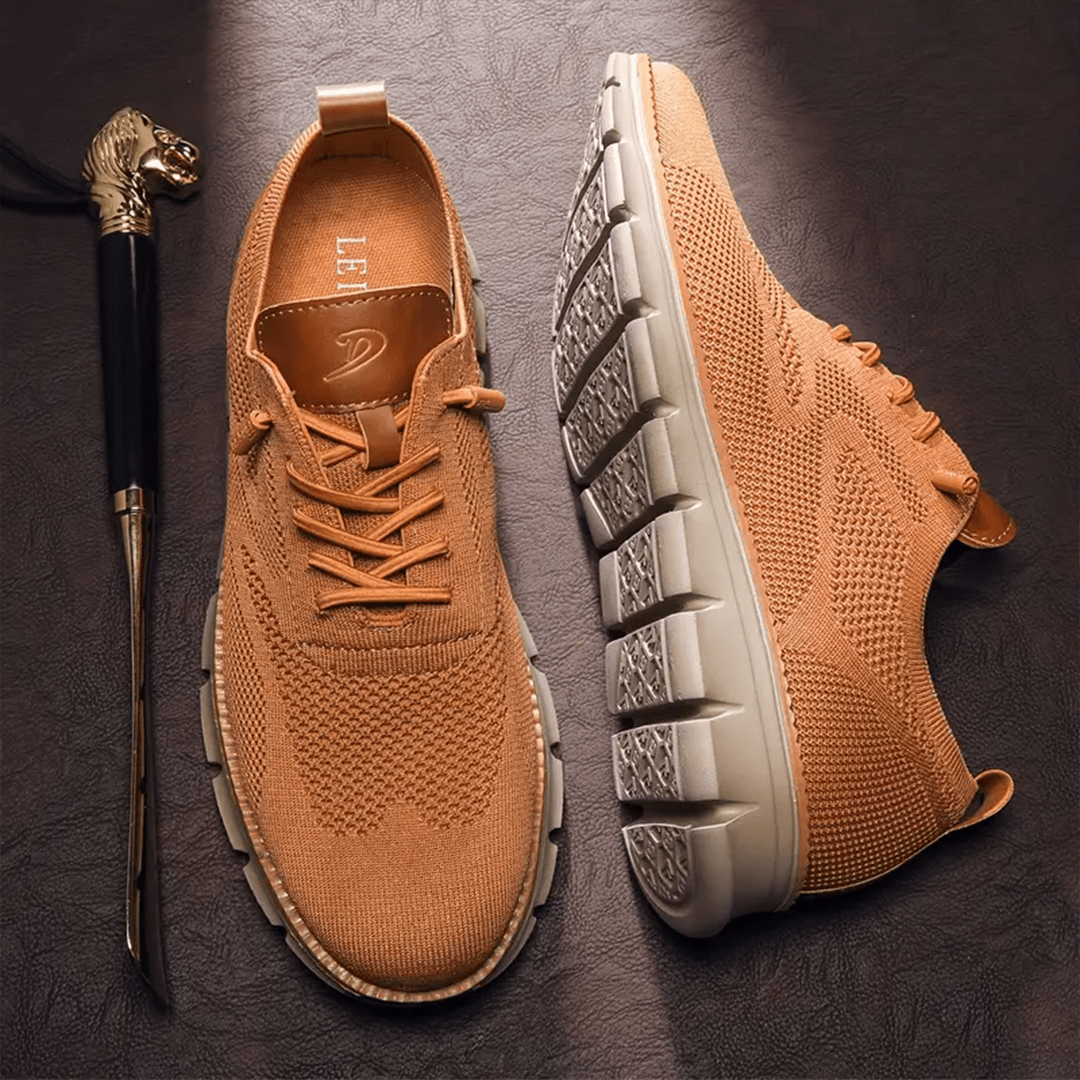 Herenschoenen Elias Comfortabel Veganistisch Leer Ergonomisch Ademend Licht Casual Elegant Zwart Olijf Bruin | Sansoti