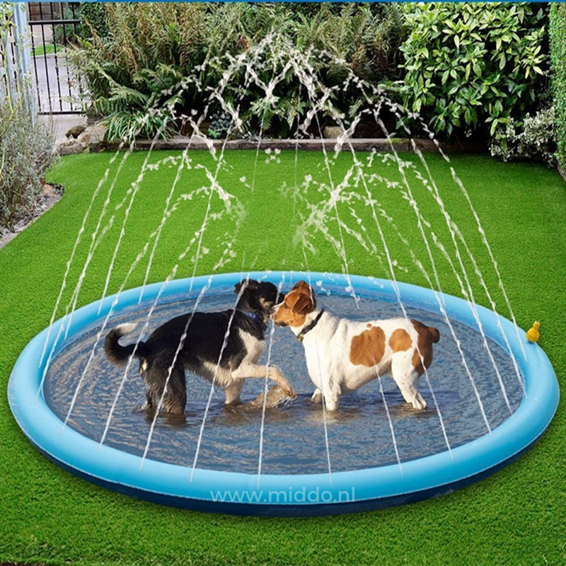 Wassersprinklermatte für Garten und Haustiere, 100-190cm, Spielmatte für Kinder, sommerliche Abkühlung, Outdoor-Wasserspaß | Sansoti
