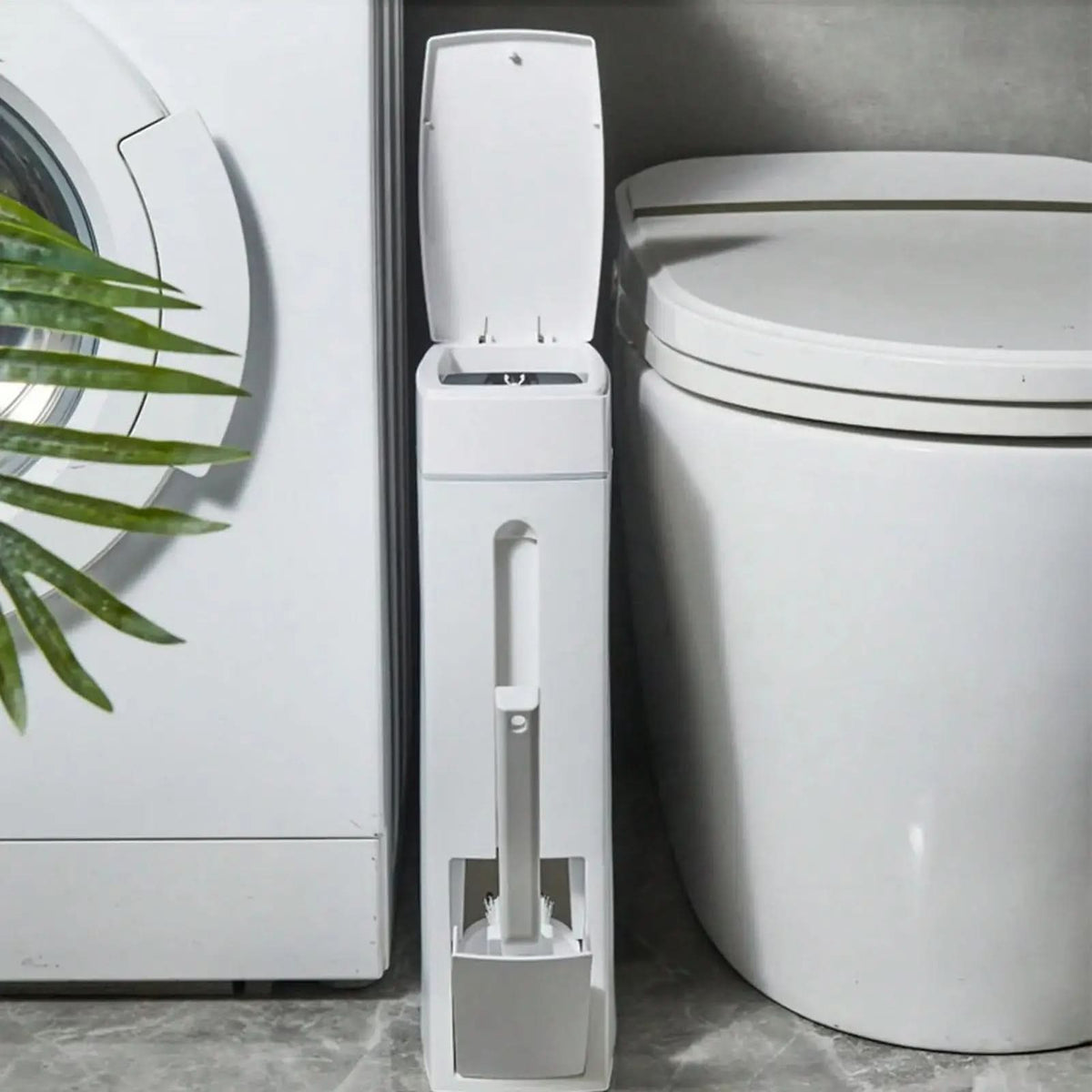 Compacte Afvalbak met Geïntegreerde Toiletborstel 4.5L Badkamer Hygiëneset Ruimtebesparend WC Organizer | Sansoti