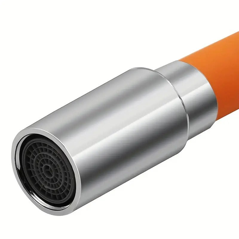 Flexibele Kraanverlenger 360° Buigbaar Siliconen Keuken Bad Zwart Oranje | Sansoti