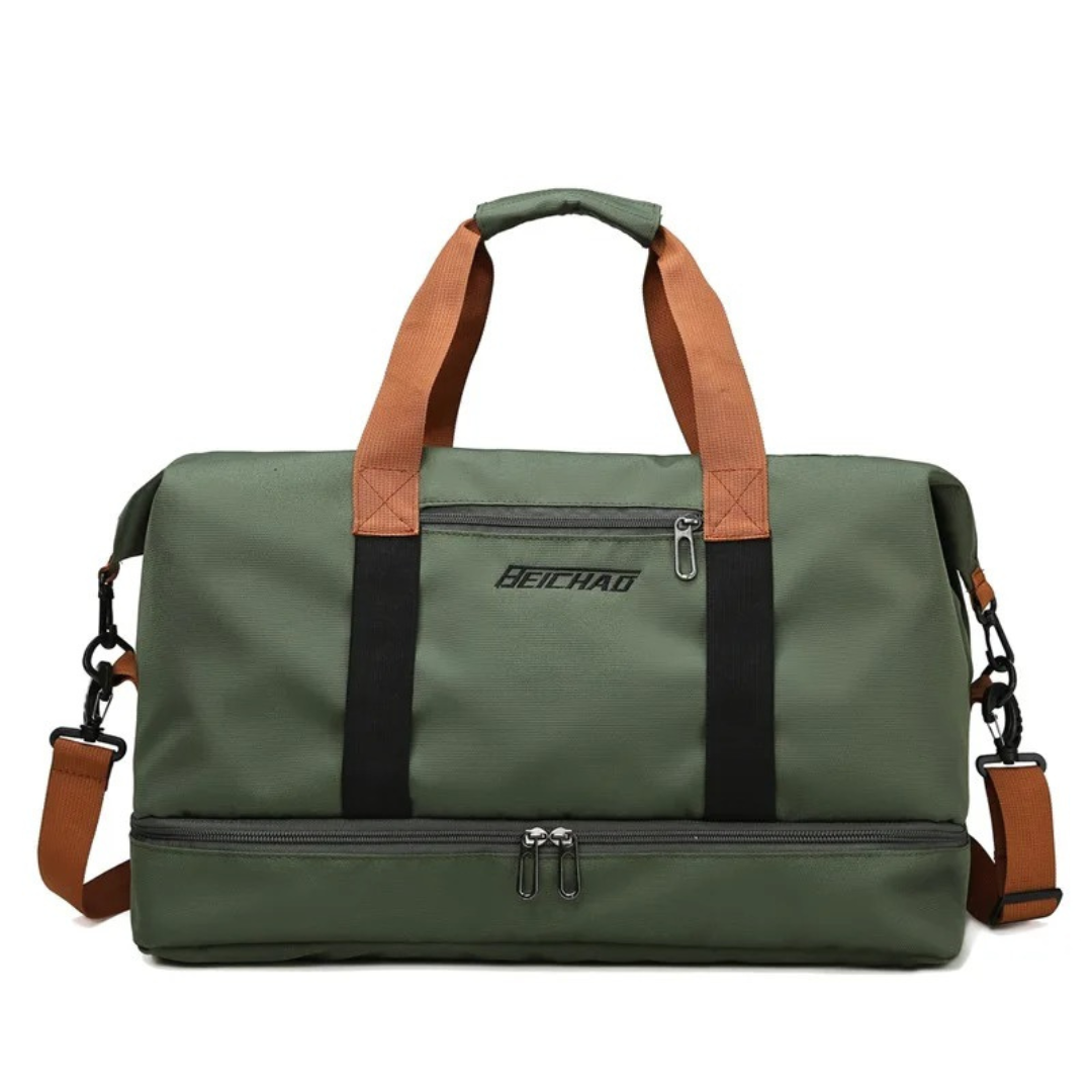 Sporttas met Schoenenvak en Natte-Droge Scheiding 46x25x28cm Oxford Stof Trolley Bevestiging Gym Fitness | Sansoti