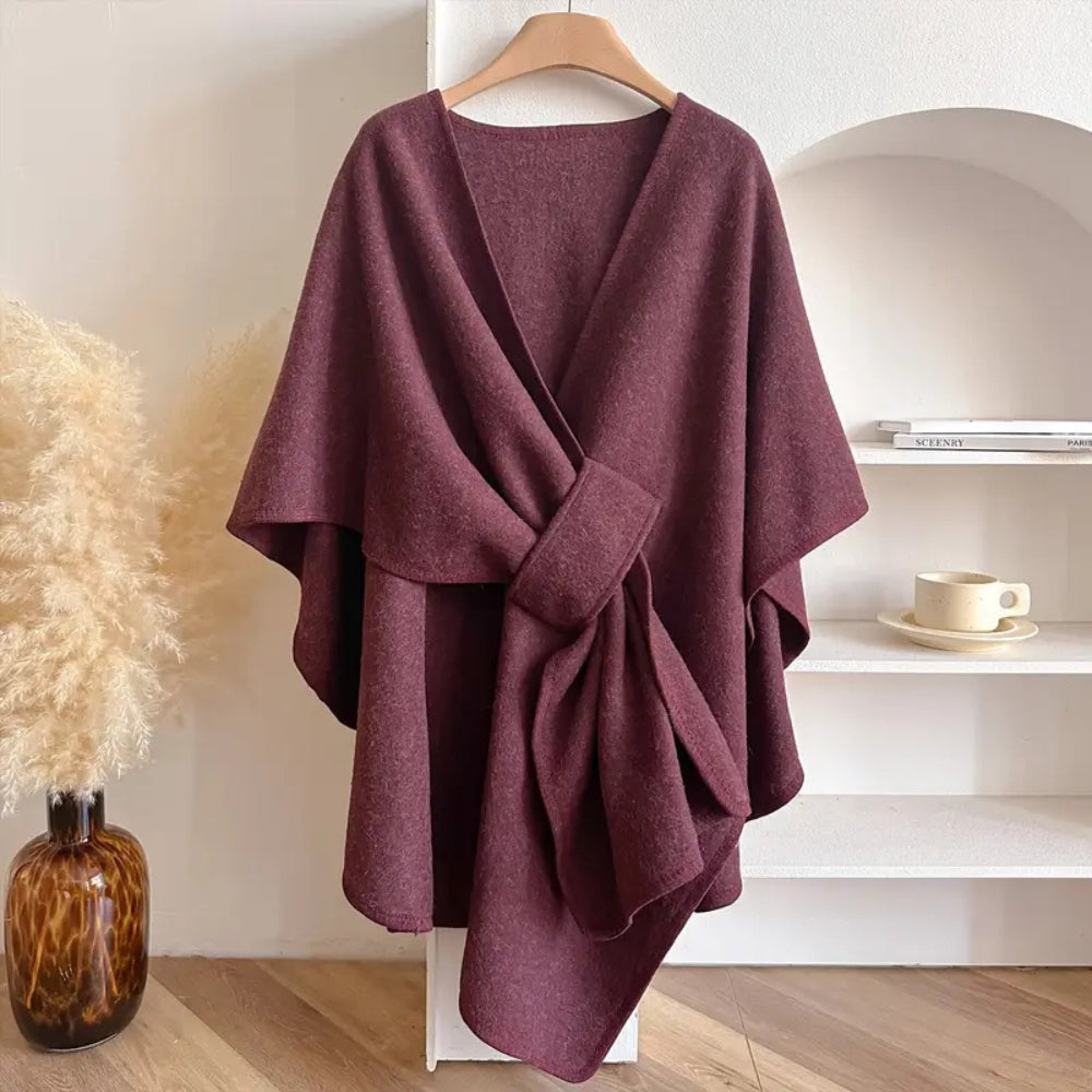 Lichte Poncho Cape met Bescherming tegen Wind en Kou – Warme Shawl voor Najaar en Winter | Sansoti