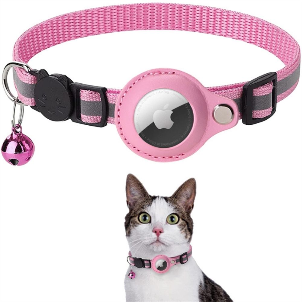 Veiligheidskat Halsband met Reflecterende Strepen en Snelsluiting | GPS Tracker Houder | Sansoti
