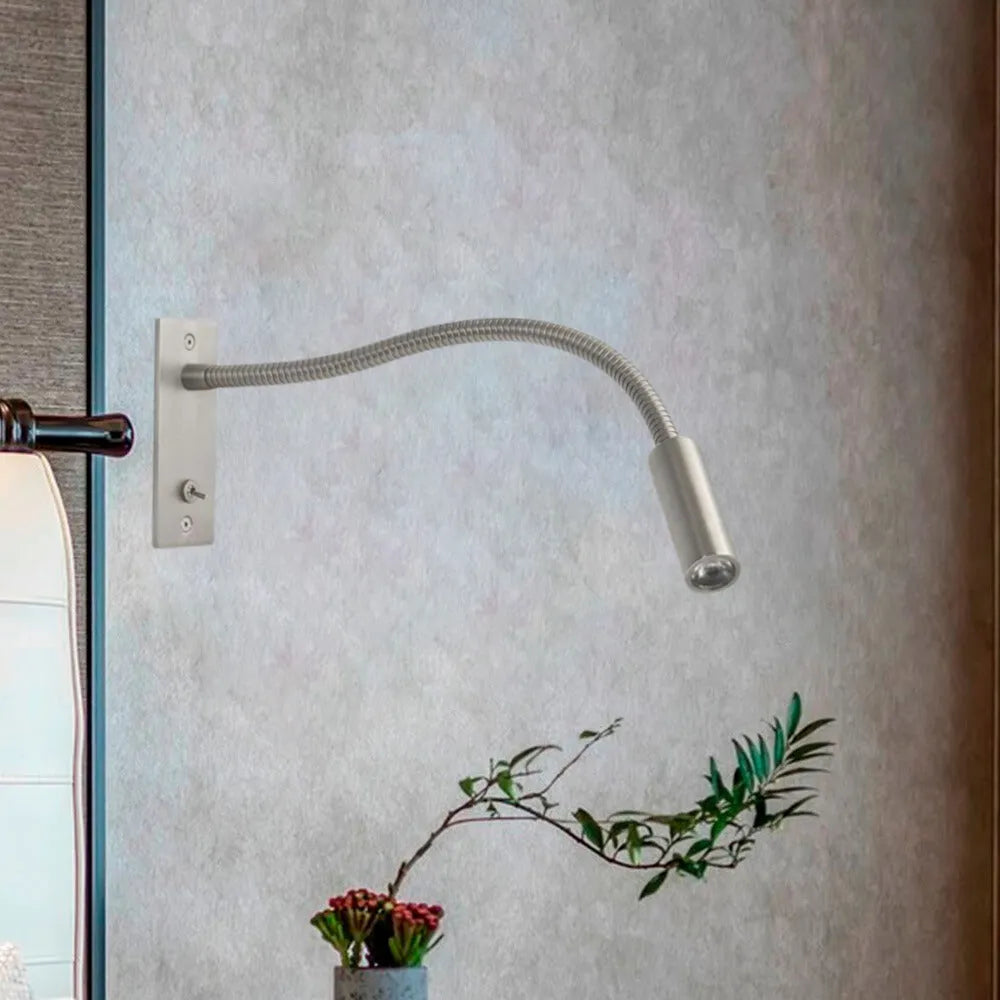 Adjustable LED Wall Lamp Metal Warm Light Reading Lamp Bedroom Bedside Lamp Spotlight Modern Design Chrome Bronze | Sansoti