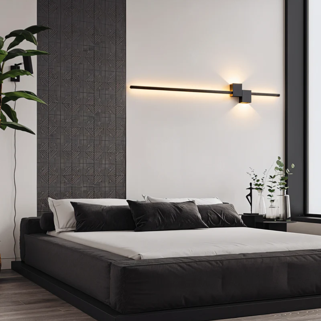 LED-Wandleuchte Modern Aluminium 62cm Warmweiß Schwarz Weiß Gold | Restfield
