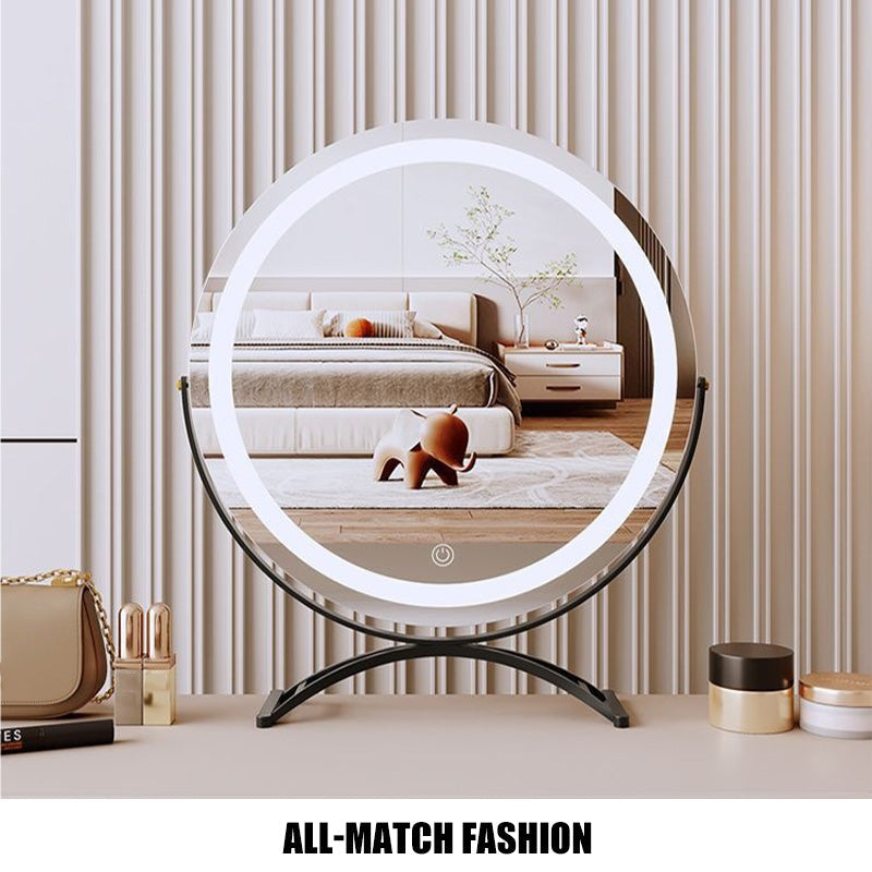 Miroir maquillage éclairage LED rechargeable 40cm pivotant 360° dimmable 3 modes lumière