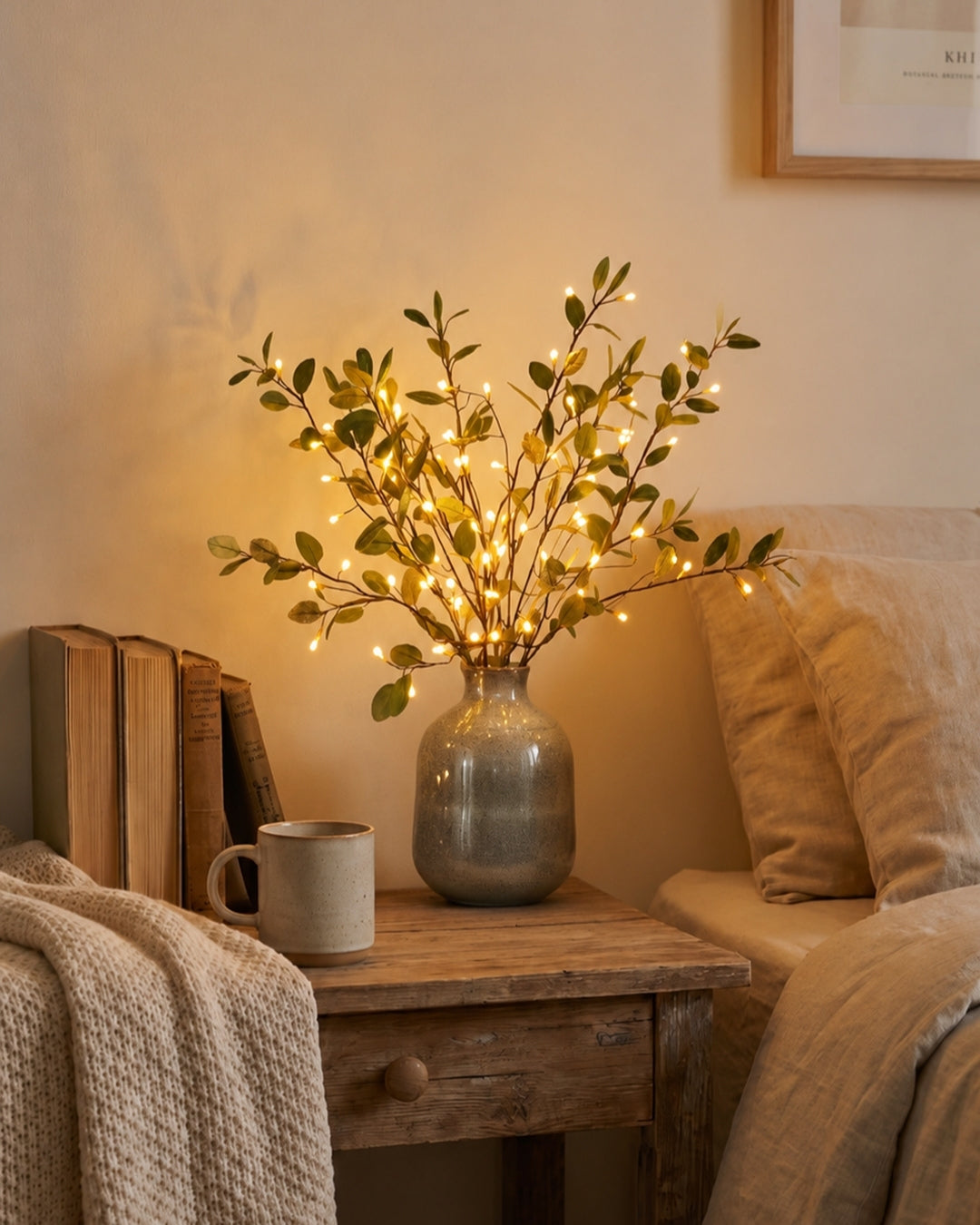 Decoratieve LED Verlichtingstak met Natuurlijke Bloesemvorm 70cm – Flexibele Sfeerverlichting voor Vazen en Schoorsteenmantels | Sansoti