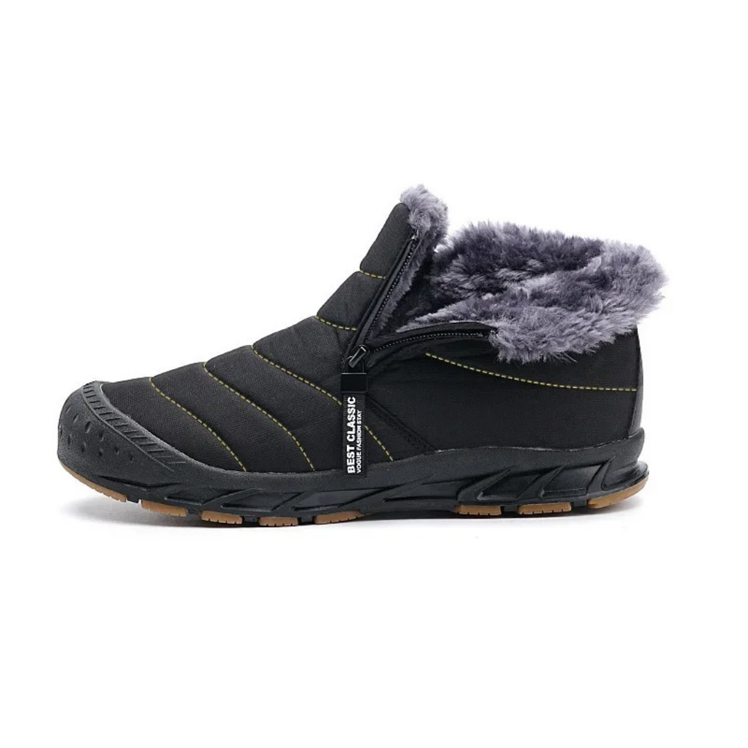 Bottes d'hiver étanches unisexes avec doublure polaire, fermeture éclair latérale et semelle antidérapante, pour garder les pieds au chaud dans la neige et en randonnée | Sansoti