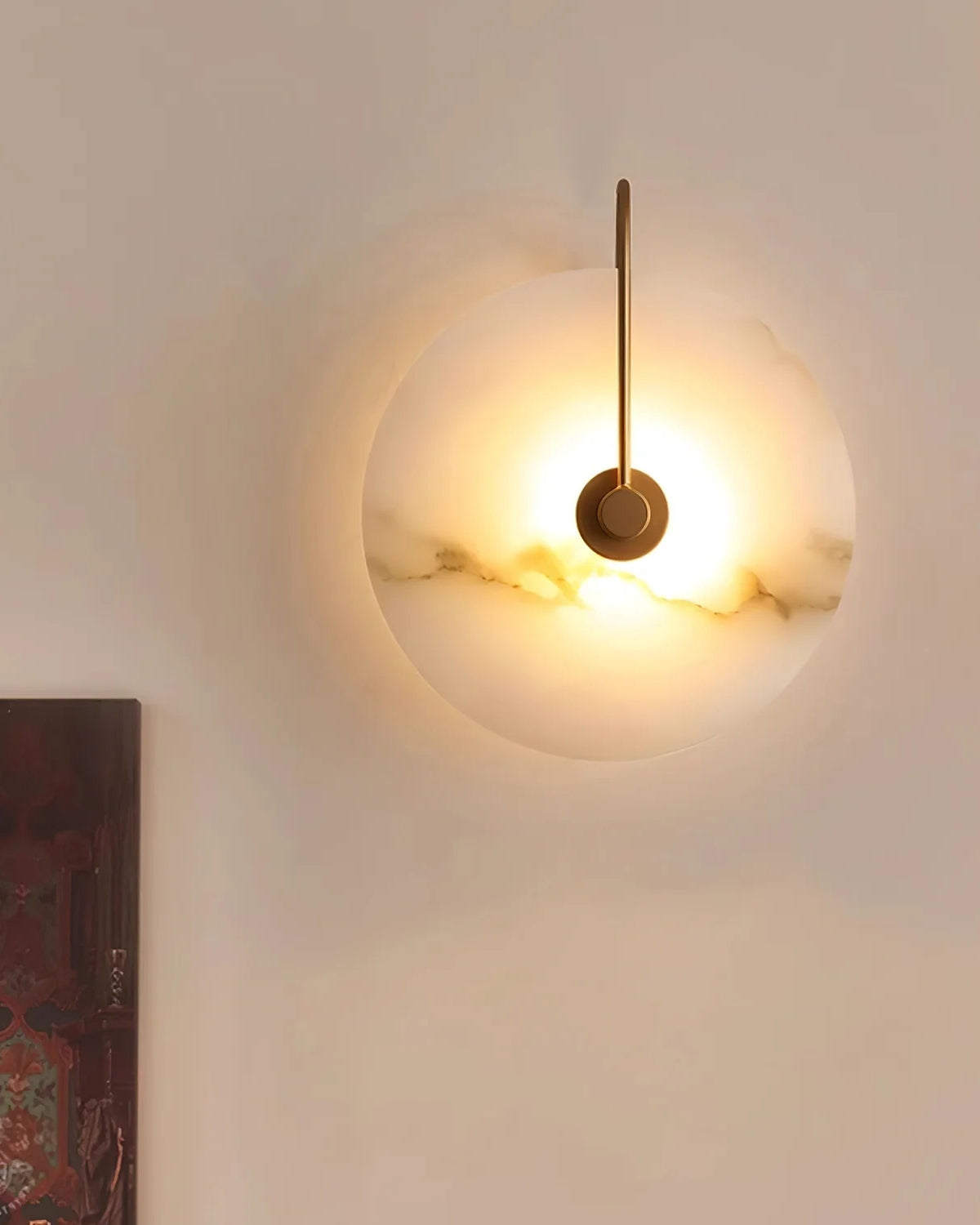 Ronde LED Wandlamp Acrylaat 20-25cm Zwart Goud Warm Licht Slaapkamer Hal | Sansoti