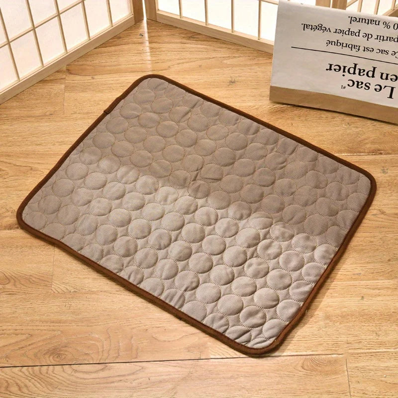 Koelmat voor Huisdieren Zomers Comfort Hond Kat Ademend Zijde Textiel Verkoelend Ligkussen Vierkant Koel | Sansoti