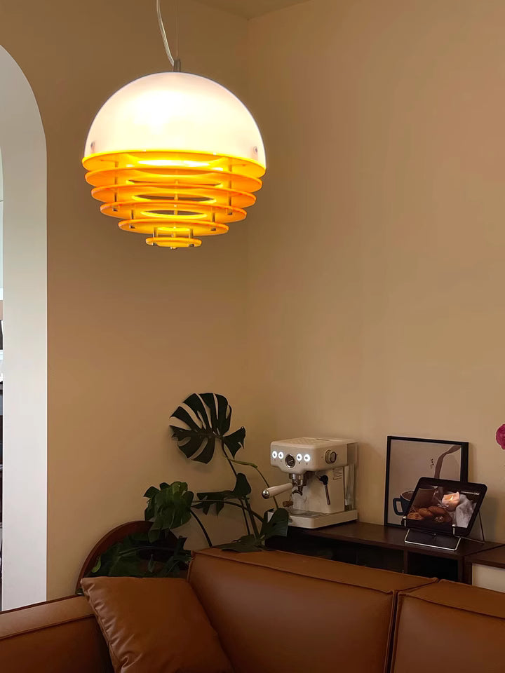 Stijlvolle Hanglamp Bauhaus Design Oranje-Wit Sfeerverlichting voor Moderne Interieurs | Sansoti