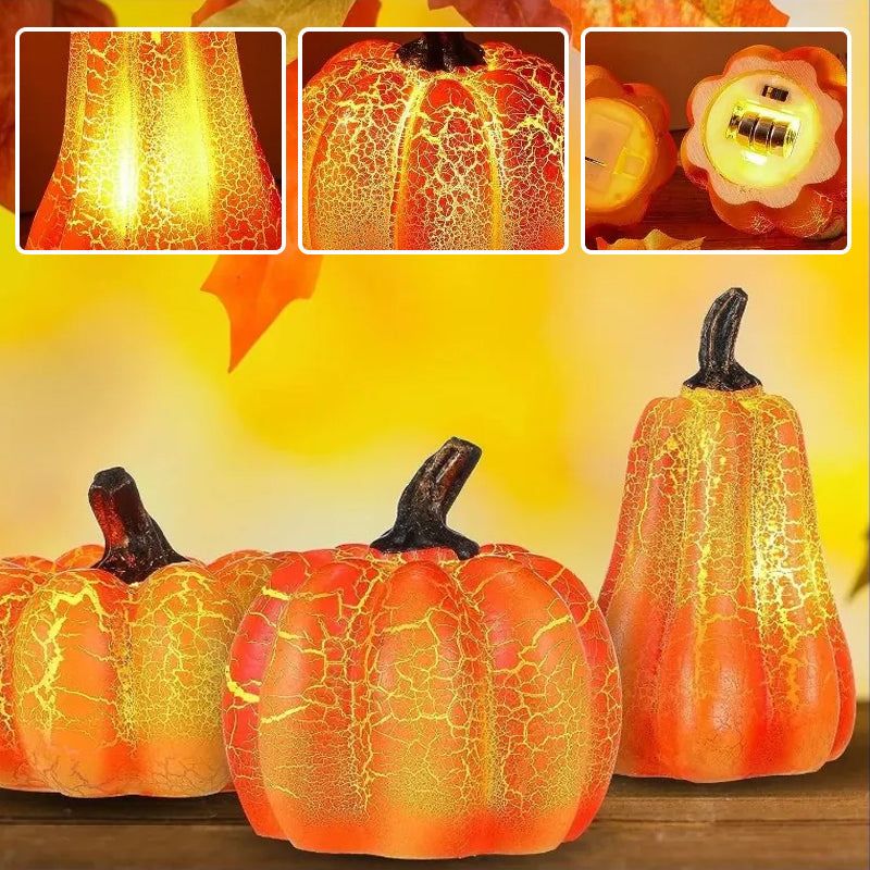 Halloween-Kürbis-Dekolampe LED Orangefarbenes Leuchten Stimmungsbeleuchtung Batterie Gruselig Innenbereich Außenbereich Garten | Sansoti