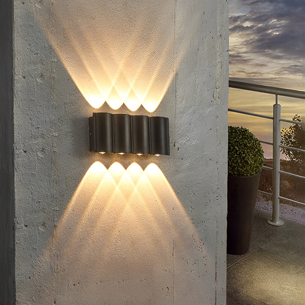 Moderne Buitenwandlamp Aluminium LED Waterdicht IP65 Zwart Sfeerlicht Tuinverlichting Gevelverlichting | Sansoti