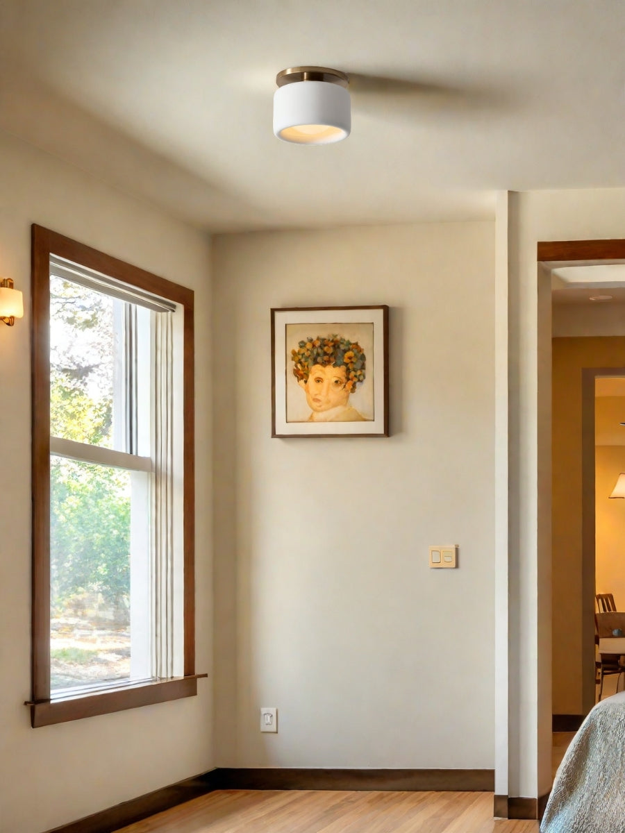 Porseleinen Plafondlamp met Strakke Montage – Moderne Lage Profiellamp Keramiek Opbouwverlichting | Sansoti
