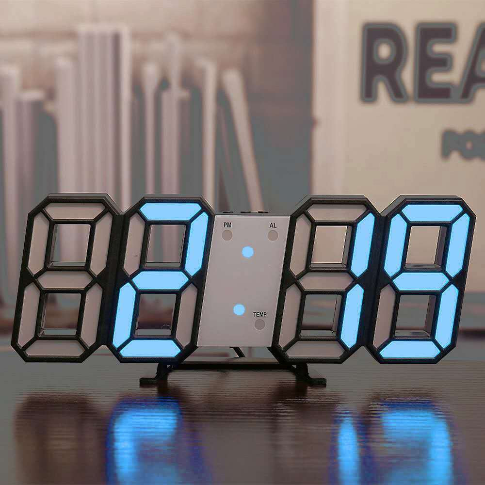 Digitale Wandklok met Temperatuurweergave en Alarm – LED-Display met Automatische Helderheidsaanpassing | Sansoti