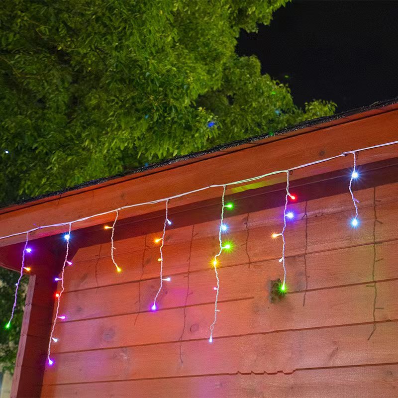 50 Meter LED-Eiszapfenlichtvorhang mit warmweißem Wasserfalllicht für den Außenbereich | Restfield