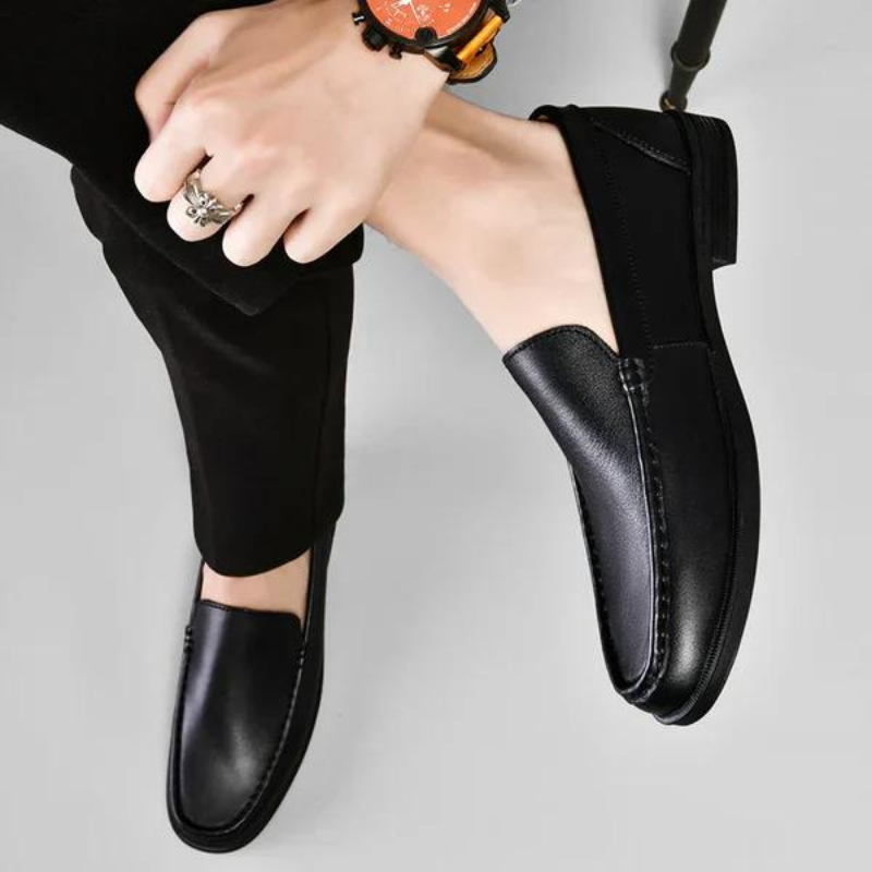 Herenslipper Italiaans Echt Leder Zwart Bruin Grijs Blauw Loafer 39-46 Klassiek Comfort Zakelijk Vrijetijd Tijdloos | Sansoti