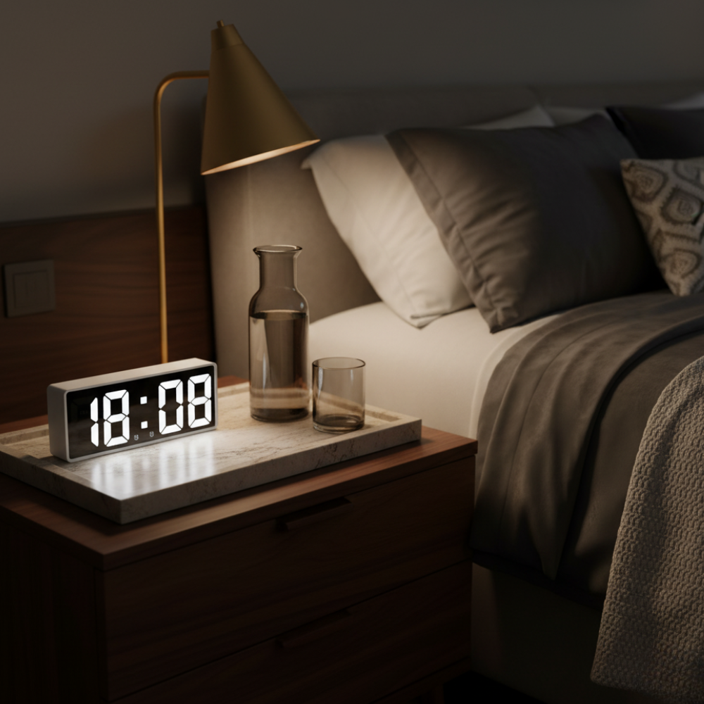 Digitale Wekker met Helder LED-Display Temperatuurweergave en Alarm voor Slaapkamer Kantoor en Nachtkastje | Sansoti