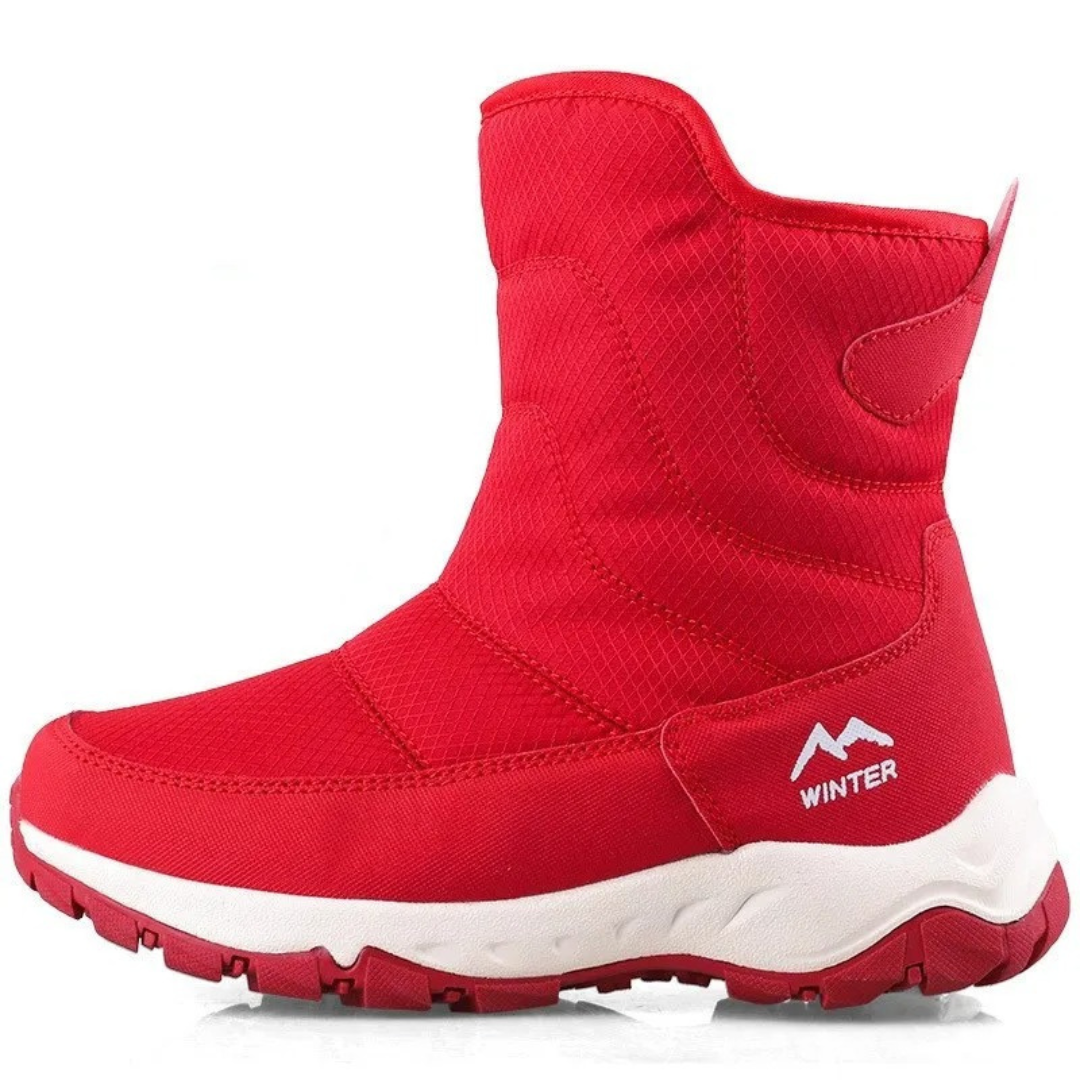 Waterdichte Dameslaarzen Warm Gevoerd Plush Winter Snowboots Antislip Zool Enkellaars Ritssluiting Winterschoenen | Sansoti