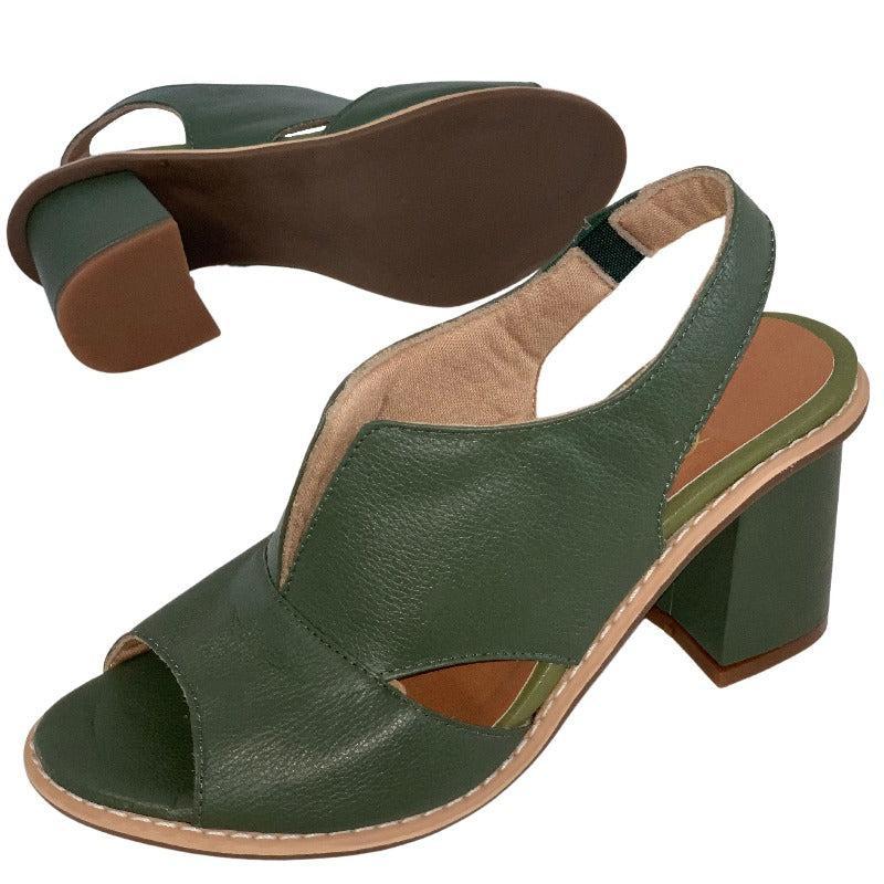 Dames Sandalen met Blokhak Open Teen Elegant Comfortabel Leer Bordeauxrood Zomerschoenen | Sansoti