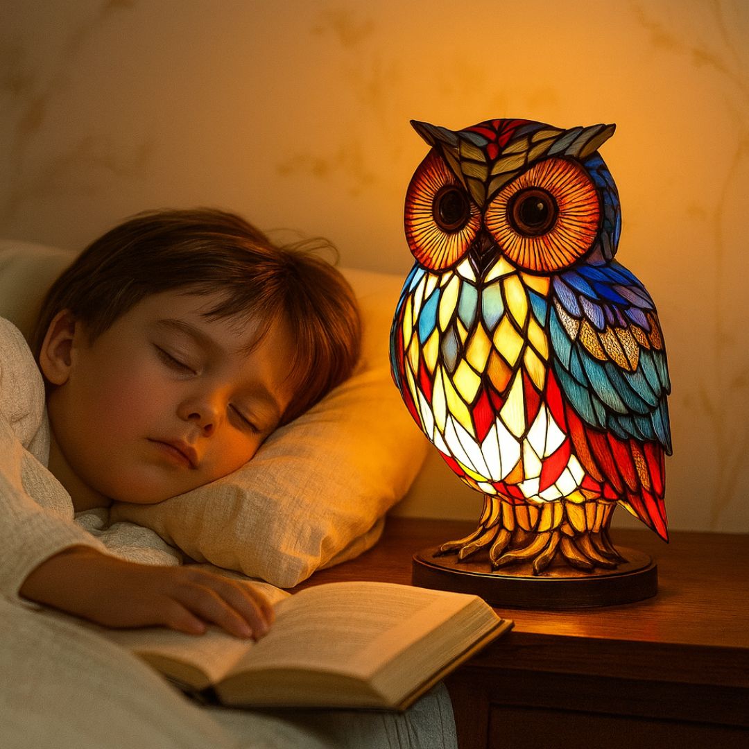 Handgemaakte Uilenlamp met Zacht Warm Licht voor Sfeervolle Verlichting | Sansoti