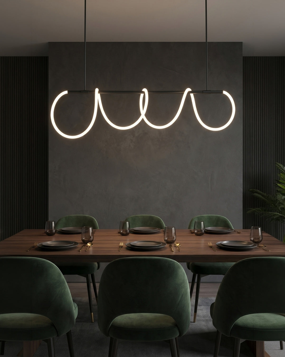 LED-design hanglamp met metalen koordstructuur zwart satijn 100 cm dimbaar warm wit modern interieur eetkamer keukeneiland | Sansoti