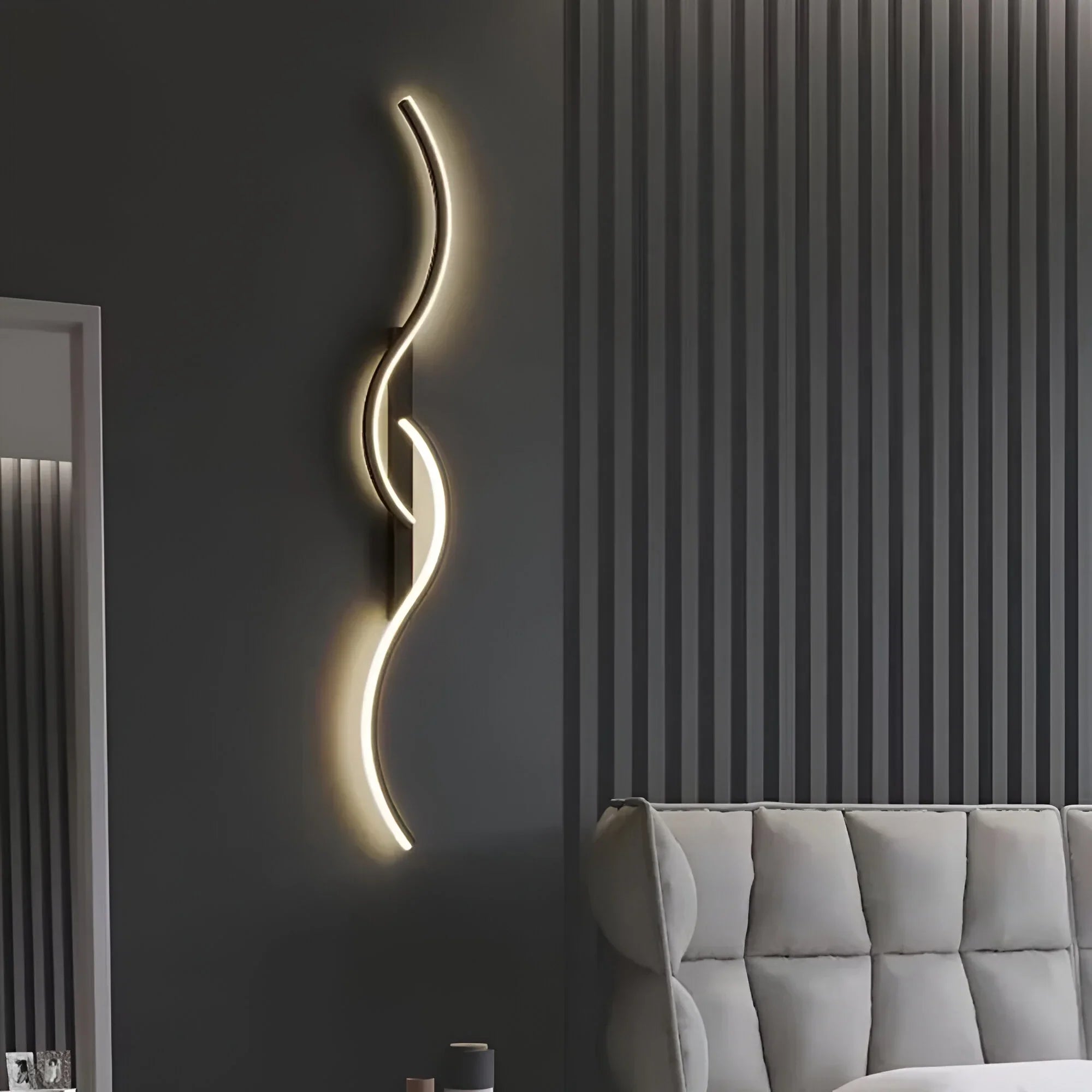 Moderne Gebogen Wandlamp voor Sfeervolle Binnenverlichting | Sansoti