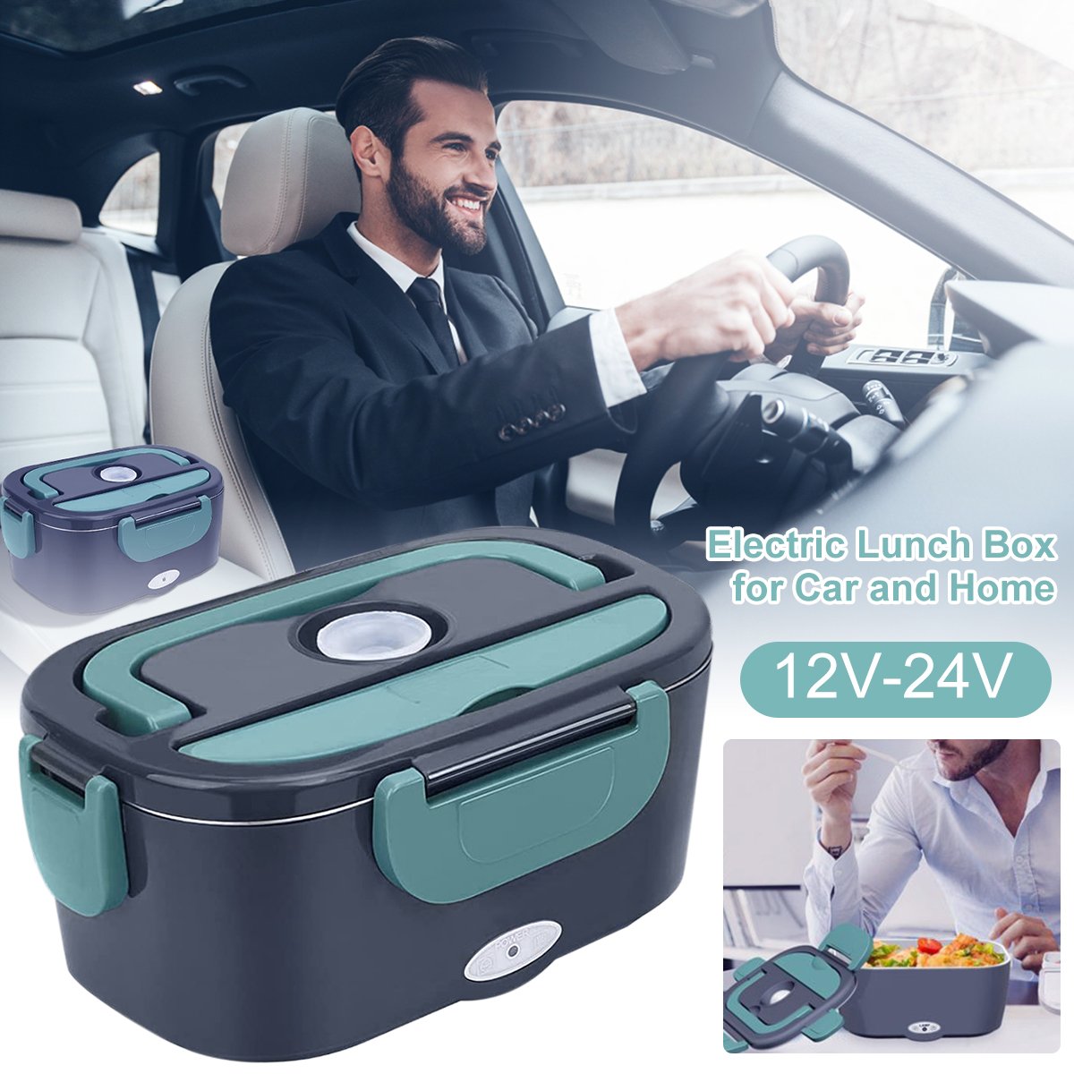 Elektrische Lunchbox met Verwarming 1.5L – Warm Eten Onderweg Auto & Thuis | Sansoti