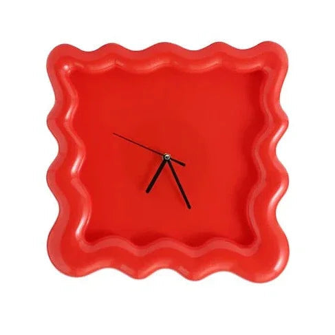 Wanduhr Weiß Gewellter Rahmen 30cm Minimalistisch ABS Wohnzimmer Schlafzimmer Modern | Restfield