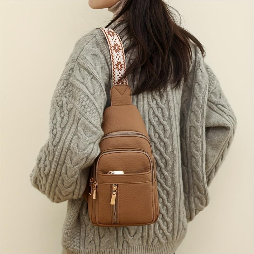 Vintage Crossbody Schoudertas Leer met Vakken voor Vrije Tijd Sport Retro Dagelijks Gebruik Dames Handtas | Sansoti