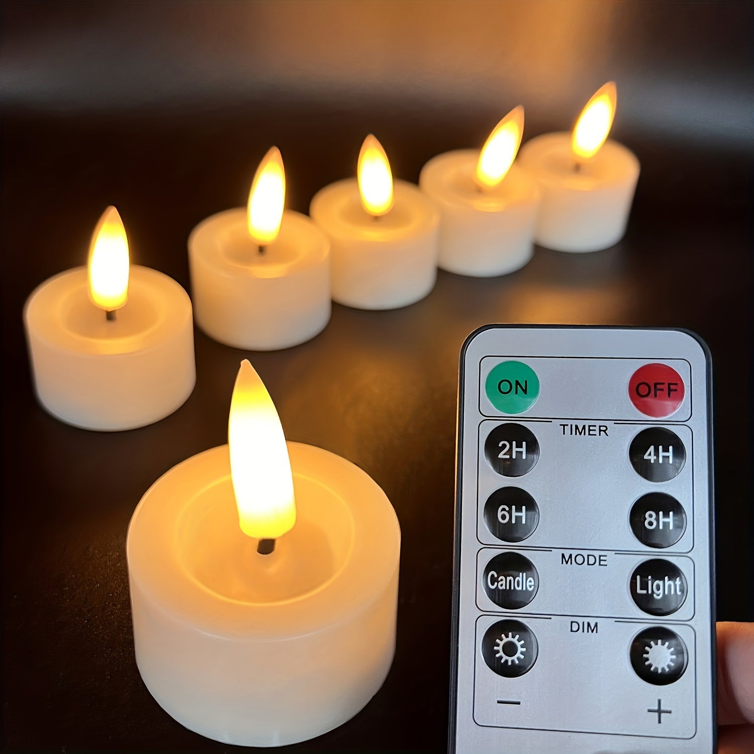 Vlamloze Theelichtjes Set LED Kunststof Met Afstandsbediening Timer Sfeerverlichting Woonkamer Tafeldecoratie Kaarsjes | Sansoti