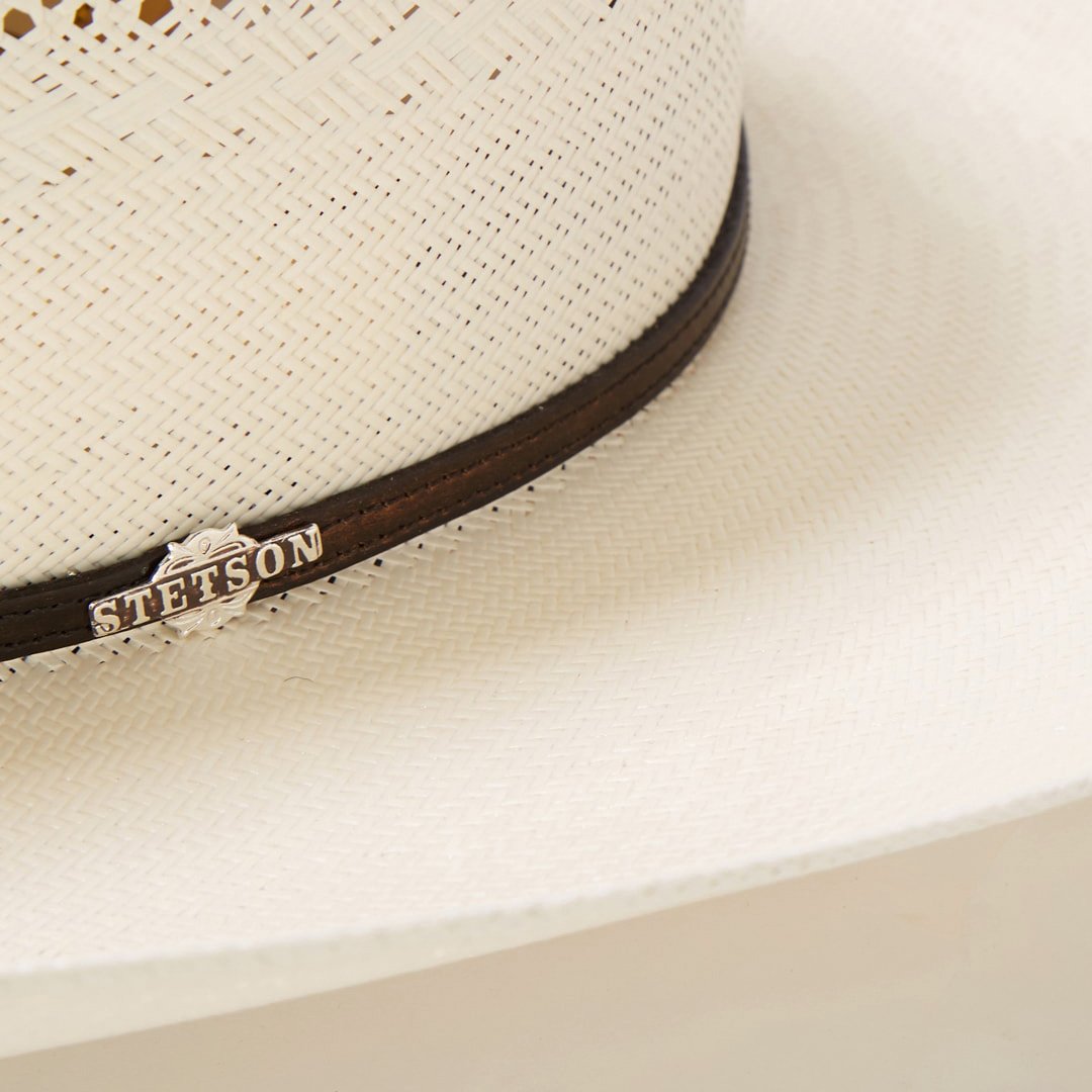 Straw Cowboy Hat with Leather Band and Metallic Accents – Adjustable 58-60 cm | Sansoti