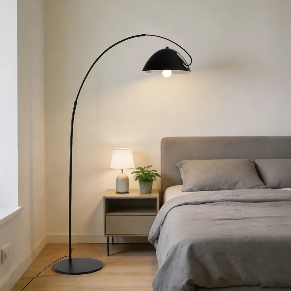 Boog Vloerlamp LED Modern 3 Lichtkleuren Dimbaar E27 Woonkamer | Sansoti