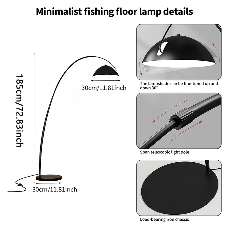 Boog Vloerlamp LED Modern 3 Lichtkleuren Dimbaar E27 Woonkamer | Sansoti