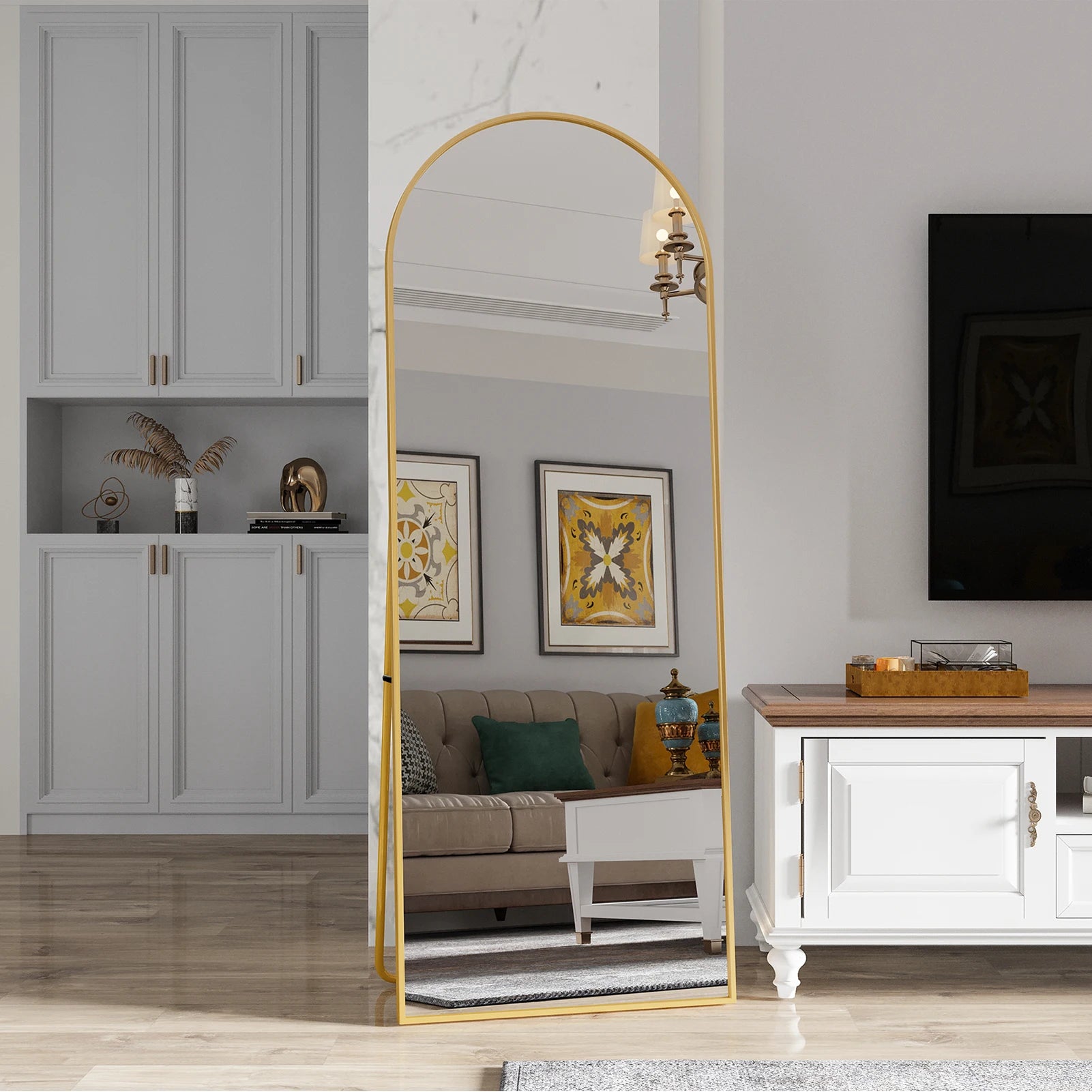 Restfield | Miroir sur pied 162×53 cm – Miroir de sol incurvé