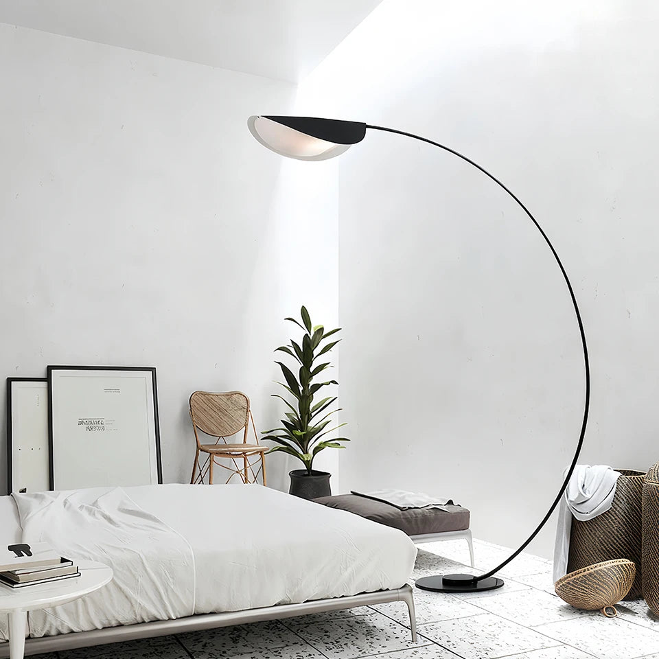 Bogenstehlampe Blattförmig Schwarz 3-Farben Dimmbar Acryl | Restfield