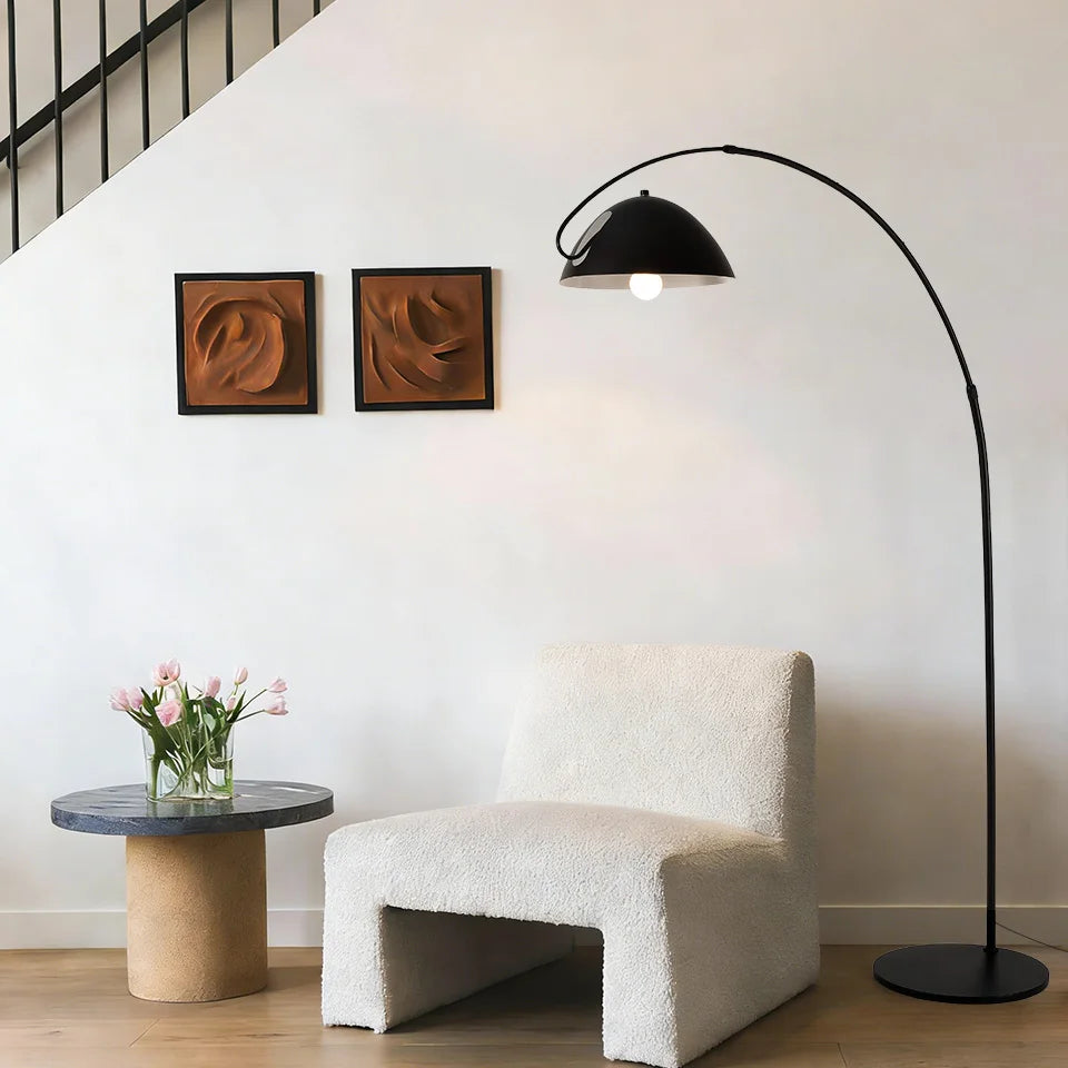 Boog Vloerlamp LED Modern 3 Lichtkleuren Dimbaar E27 Woonkamer | Sansoti