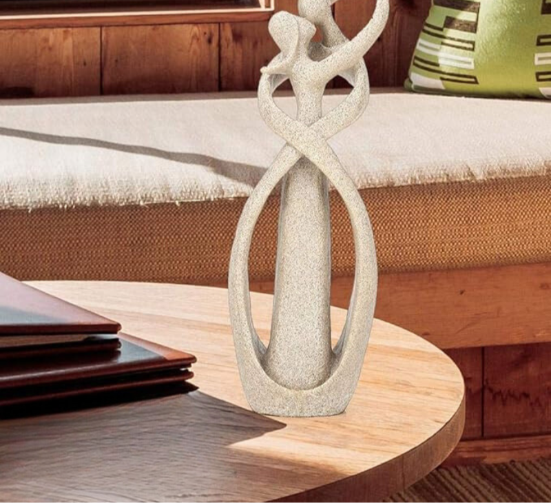 Sculpture Abstraite d’Amour en Grès – Décoration Sculpturale pour Intérieur | Restfield