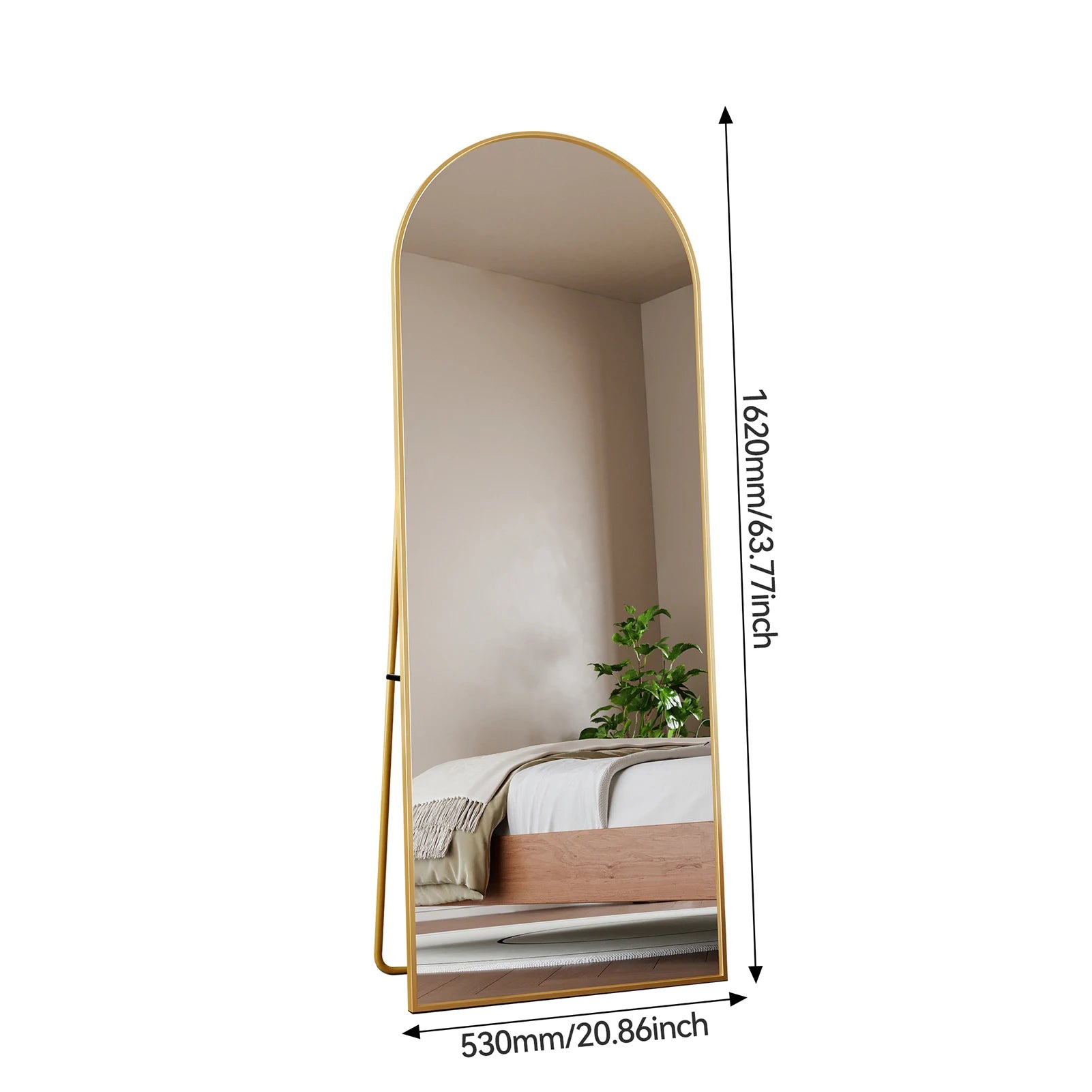Restfield | Miroir sur pied 162×53 cm – Miroir de sol incurvé