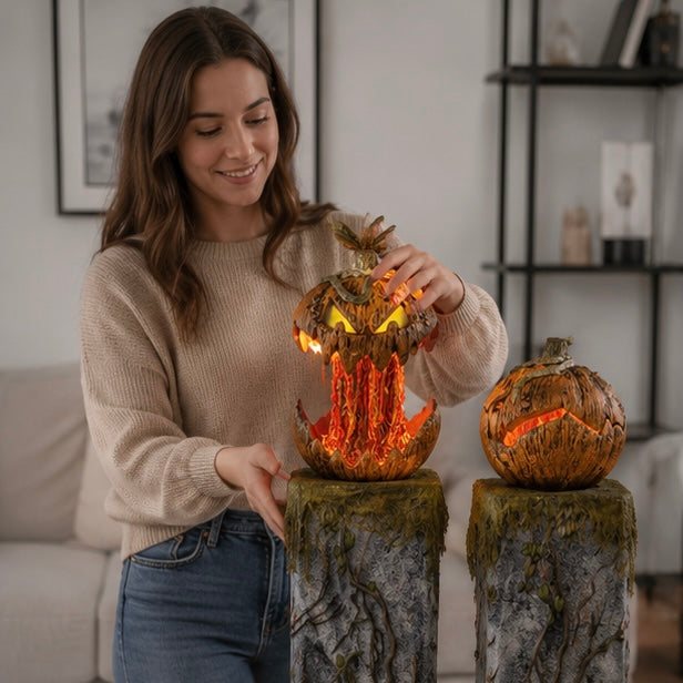 Geluidgeactiveerde Pompoen Decoratie met Verlichtingseffecten Halloween Thema Spraakreactie Feestdecoratie | Sansoti