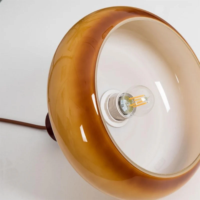 Hängelampe Glas Holz E27/E26 Wohnzimmer Esszimmer Schlafzimmer Retro Vintage Beleuchtung | Restfield