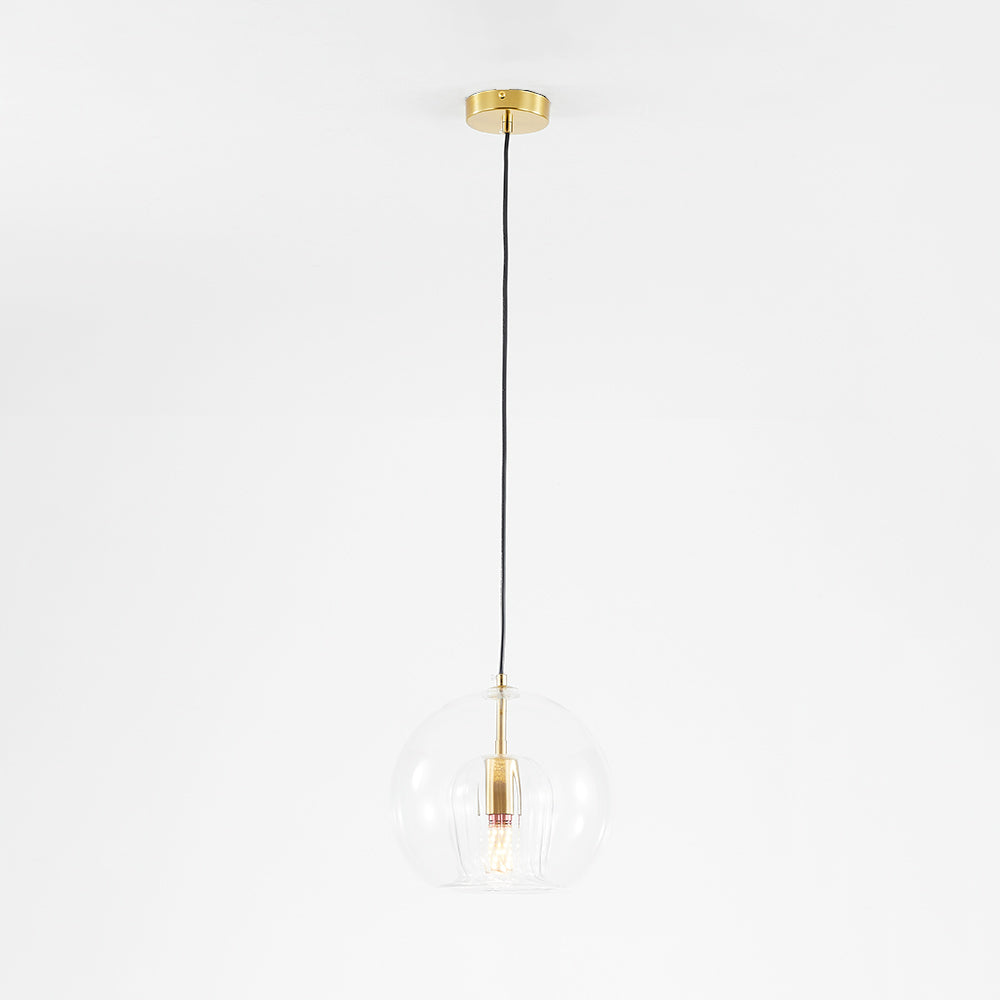Hängelampe Glas Rund Transparent Amber G4 LED Modern 1-flammig | Restfield