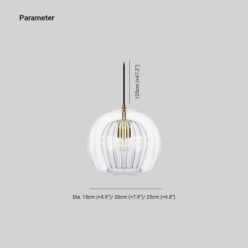 Glazen Globe Hanglamp Helder & Amber Bol Verlichting Eetkamer Slaapkamer | Sansoti