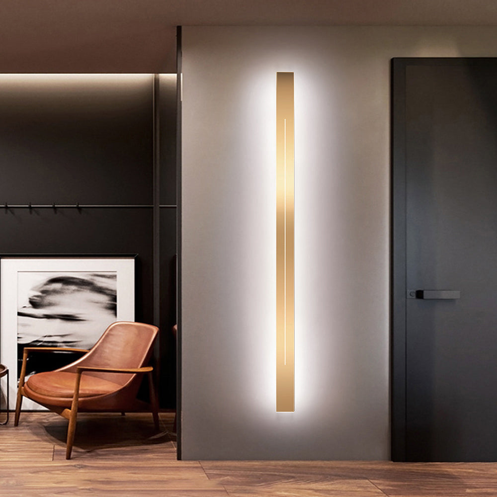 Moderne LED-Wandleuchte, minimalistisches Design, Schlafzimmer, Wohnzimmer, Schwarz-Gold, dimmbar, stimmungsvolle Innenbeleuchtung | Sansoti